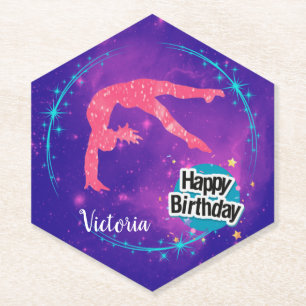 Porta-copo De Papel Feliz Aniversário Gymnastics Galaxy Tumbling
