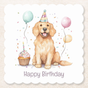 Porta-copo De Papel Feliz aniversário - Ouro de varejo