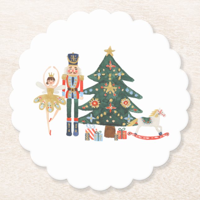 Porta-copo De Papel Feliz Balé Nutcracker de Natal (Frente)