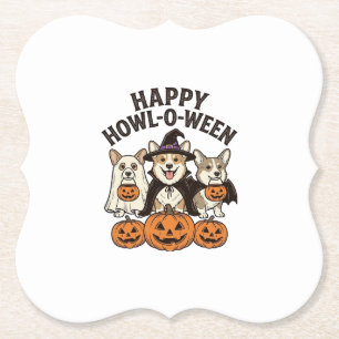 Porta-copo De Papel Feliz Como-O-Queremos Corgi Dia das Bruxas Cachorr