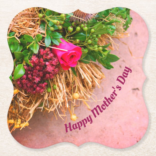 Porta-copo De Papel Feliz Dia das Mães,Personalizado (Frente)