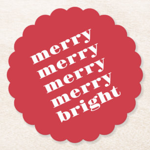 Porta-copo De Papel Feliz e Brilhante Natal Vermelho Mínimo