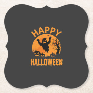 Porta-copo De Papel Feliz Fantasma de Halloween Desenho Vetorial de Ab