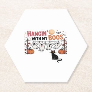 Porta-copo De Papel Feliz Ghost Cat PNG Boo-Day - Sobretamanho Cute Sp