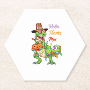 Porta-copo De Papel Feliz Hallothanksmas T Rex Halloween Ação de Graça