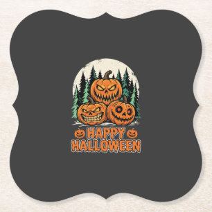 Porta-copo De Papel Feliz Halloween Abóbora Assustadora Floresta Vetor