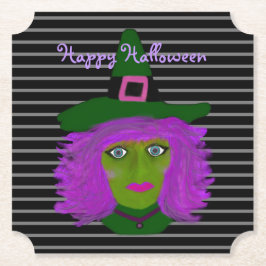 Porta-copo De Papel Feliz Halloween Bruxas Bonitas Roxo Negro