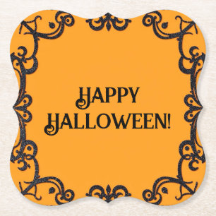 Porta-copo De Papel Feliz Halloween Laranja e Porta copos de Papel Pre
