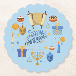Porta-copo De Papel Feliz Hanukkah Cute