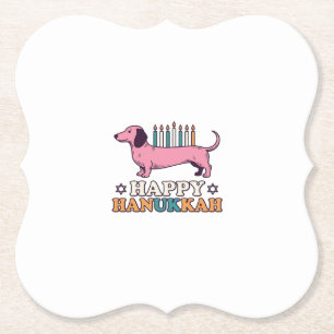 Porta-copo De Papel Feliz Hanukkah Dachshund Menorá Camisa de Cachorro
