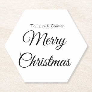 Porta-copo De Papel Feliz Natal adicionar nome texto presente personal