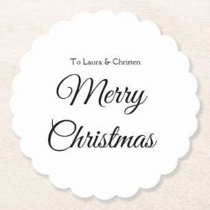 Porta-copo De Papel Feliz Natal adicionar nome texto presente personal