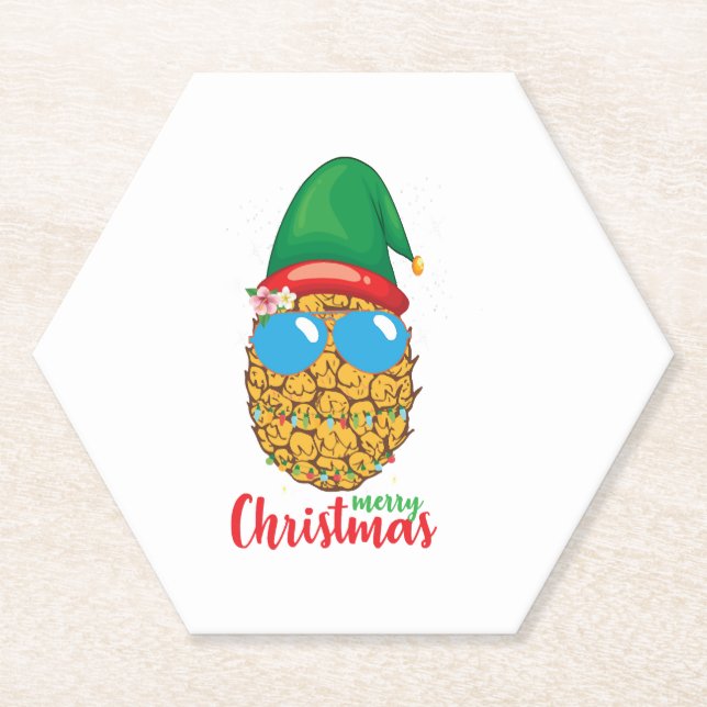 Porta-copo De Papel Feliz Natal - Ananás (Frente)