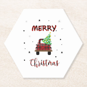 Porta-copo De Papel Feliz Natal Búfalo Fazenda de Búfalo Tree T Shi