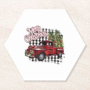 Porta-copo De Papel Feliz Natal - Caminhão da Xadrez Vermelha