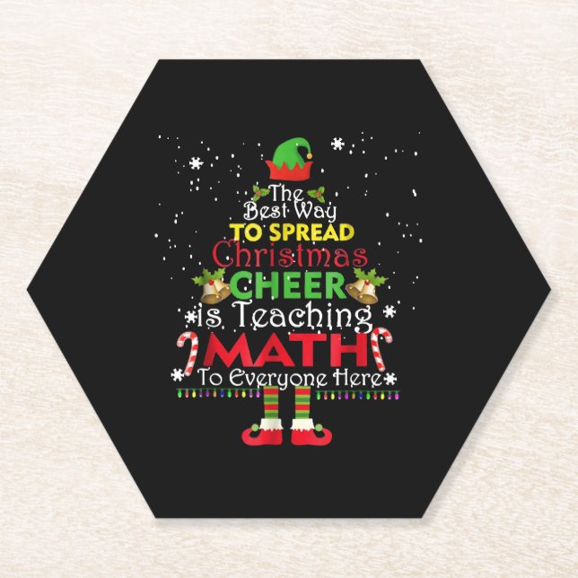 Porta-copo De Papel Feliz Natal Do Professor De Matemática (Frente)