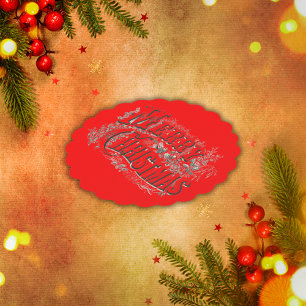 Porta-copo De Papel Feliz Natal - Estilo Vintage Preto em Vermelho