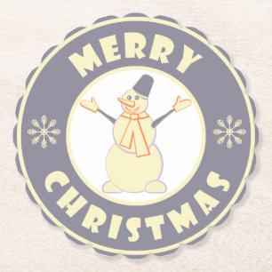 Porta-copo De Papel Feliz Natal Feliz Snowman famoso estilo de café