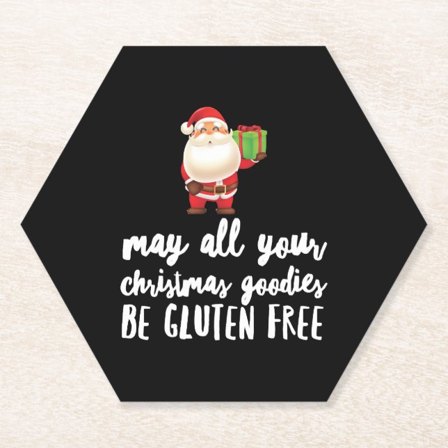 Porta-copo De Papel Feliz Natal Gluten Livre (Frente)