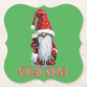 Porta-copo De Papel Feliz Natal Gnomo Segurando Um Copo De‎ Irish Dry 