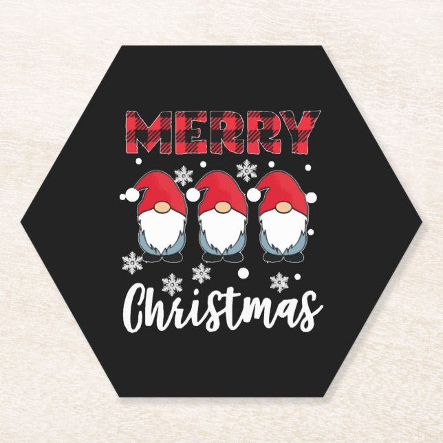 Porta-copo De Papel Feliz Natal Gnomos Gnomos (Frente)