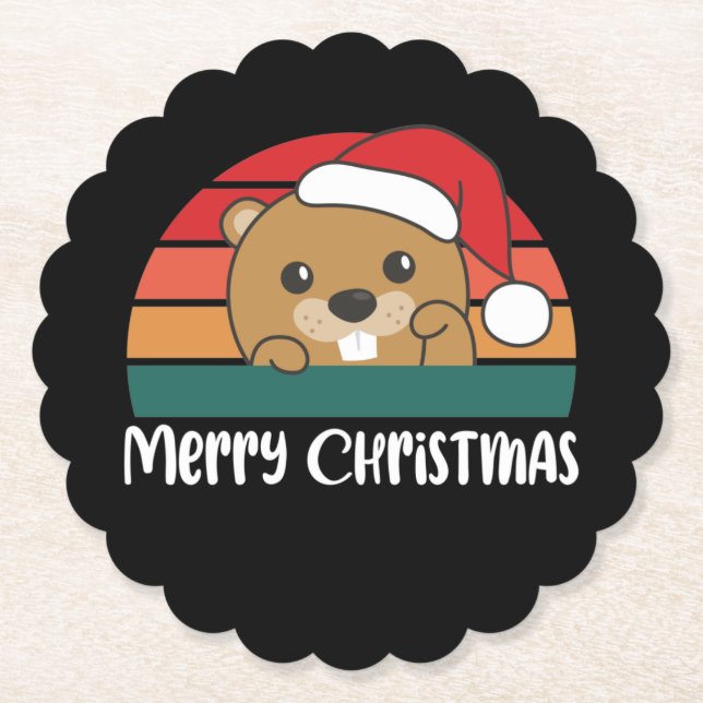 Porta-copo De Papel Feliz Natal - Pão de Beaver (Frente)