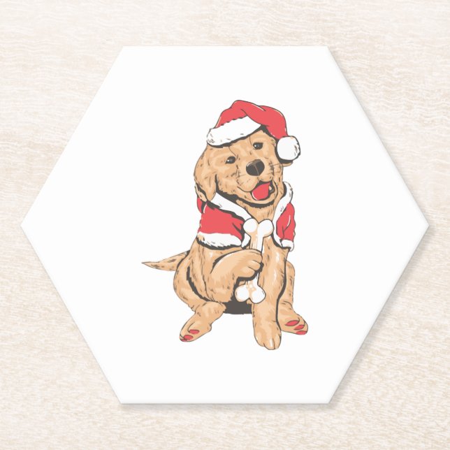 Porta-copo De Papel Feliz Natal para o cão Lover (Frente)
