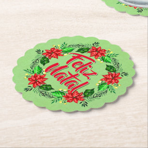Porta-copo De Papel Feliz Natal Português Feliz Feliz Feliz Natal Feli