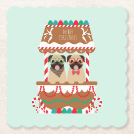 Porta-copo De Papel Feliz Natal Pug Holiday Cães