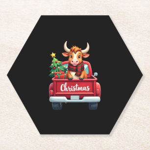Porta-copo De Papel Feliz Natal Vaca Highland Árvore de Natal Caminhão