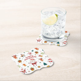 Porta-copo De Papel Feliz Padrão de Natal