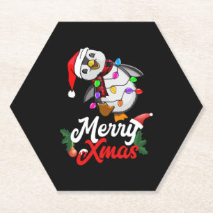 Porta-copo De Papel Feliz Pinguim de Natal