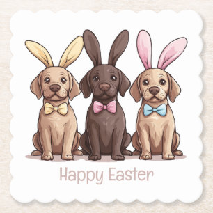 Porta-copo De Papel Felz pascoa Labrador Retriever Cachorros Coelhinho