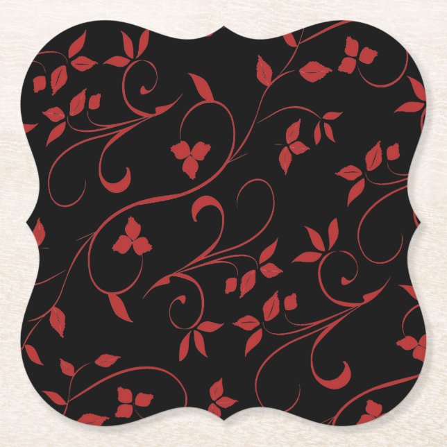Porta-copo De Papel Fern Decorativo Vermelho e Negro (Frente)