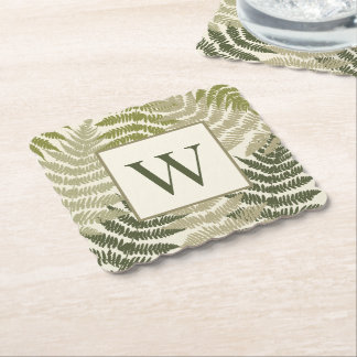 Porta-copo De Papel Ferns Pattern Custom Monogram 