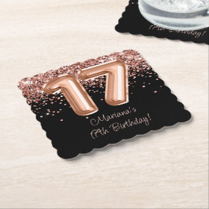 Porta-copo De Papel Festa de 17 Anos Rose Gold Black