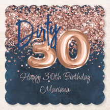 Festa de 30 anos em Rose Gold Azul Marinho