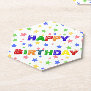 Porta-copo De Papel Festa de aniversário colorida Simples do Pastel St