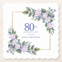 Festa de Aniversário de 80 Anos Rosa Branca Floral