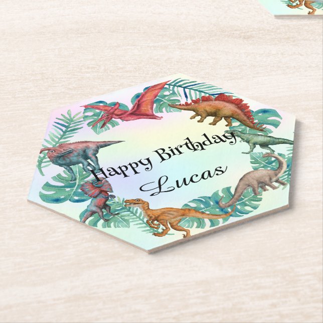Porta-copo De Papel Festa de aniversário de criança da selva de dinoss (Angular)