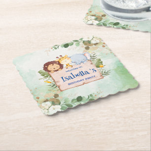 Porta-copo De Papel Festa de aniversário de flores tropicais de Lion G