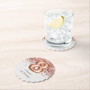 Porta-copo De Papel Festa de aniversário Dourada 8th