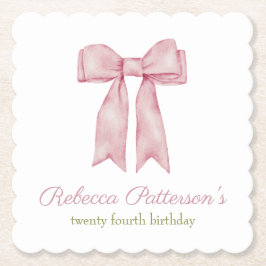 Porta-copo De Papel Festa de Aniversário Feminina com Laço de Aquarela