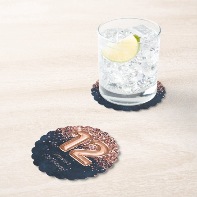 Porta-copo De Papel Festa de aniversário Marinho Dourada 12 azul (Insitu)