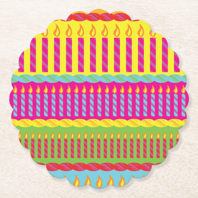 Porta-copo De Papel Festa de Bolo de Aniversário (Frente)