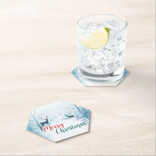 Porta-copo De Papel Festa de serragem de renas de aquarela festejada d