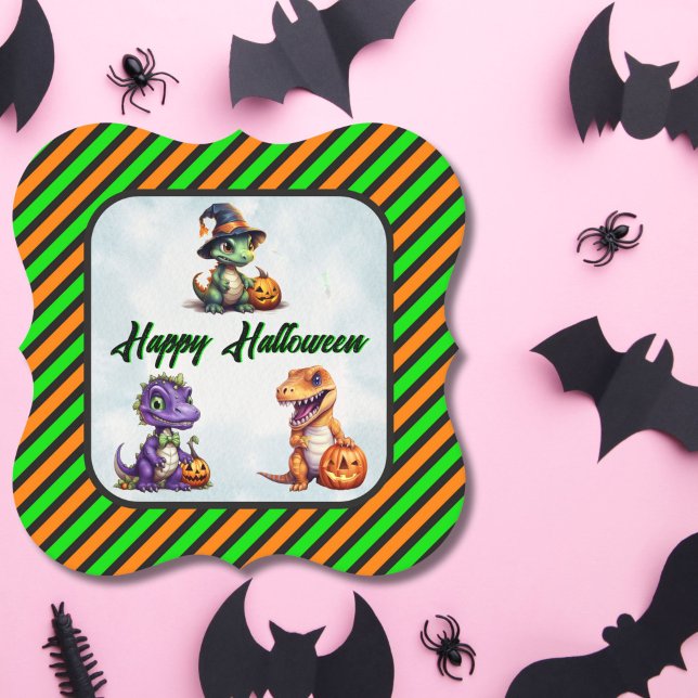 Porta-copo De Papel Festa Dino-Mash do Dinossaur do Halloween (Dinosaur Halloween Coasters for Drinks)