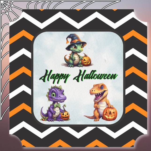 Porta-copo De Papel Festa Dino-Mash do Dinossaur do Halloween (Happy Halloween Dino Coaster)