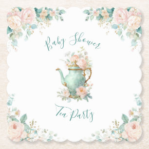 Porta-copo De Papel Festa Floral Romântica de Rosas Vintage Shabby Chi