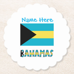 Porta-copo De Papel Festa Personalização Bandeira das Bahamas Azul